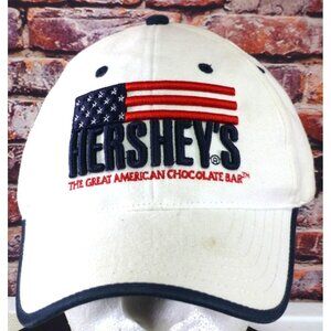 Hersheys Embroidered Baseball Cap White With USA Flag Logo & Since 1894 Detail A
